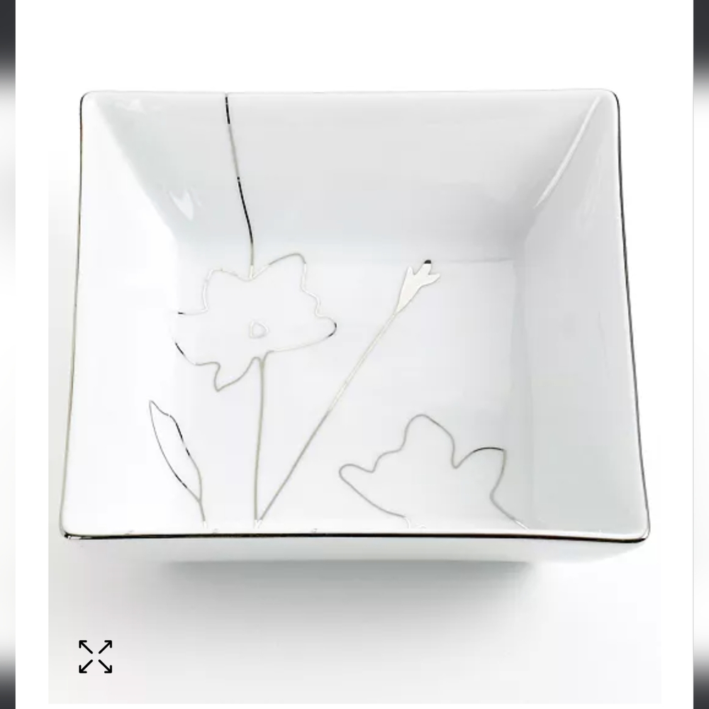 Macy's Charter Club Grand buffet silhouette platinum vegetable bowl serve ware.